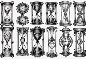 an hourglass with filagree tattoo idea