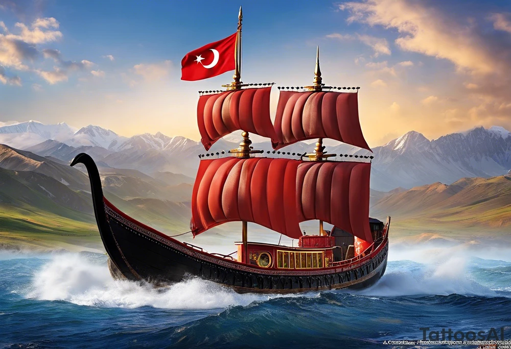A tug (Mongolian: туг [tʰʊɡ], Turkish: tuğ, Ottoman Turkish: طوغ ṭuġ or توغ tuġ, Old Turkic: 𐱃𐰆𐰍, romanized: tuğ) or sulde (Mongolian: сүлд, Tibetan: བ་དན) is a pole with circularly arranged horse or yak tail hairs of varying colors arranged at the top. It was historically flown by Turkic tribes such as Tuğluğ Confederation[2] and also during the period of the Mongol Empire, and later used in derived Turco-Mongol khanates tattoo idea