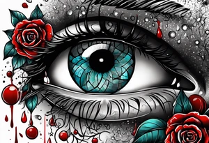 an eye crying blood tattoo idea