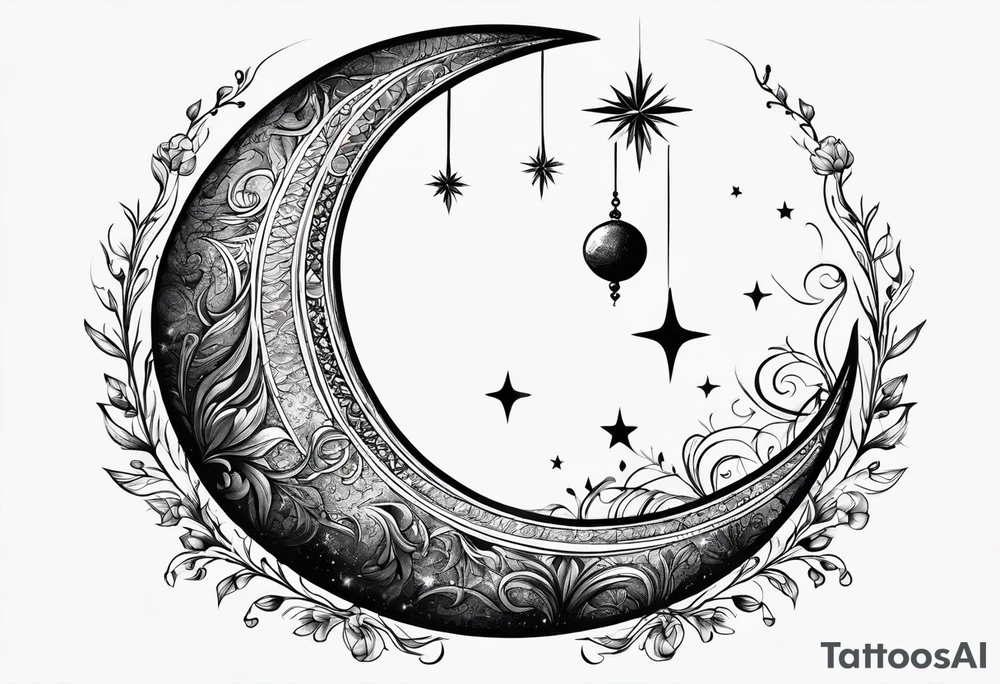 crescent moon basic sketch tattoo idea