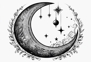 crescent moon basic sketch tattoo idea