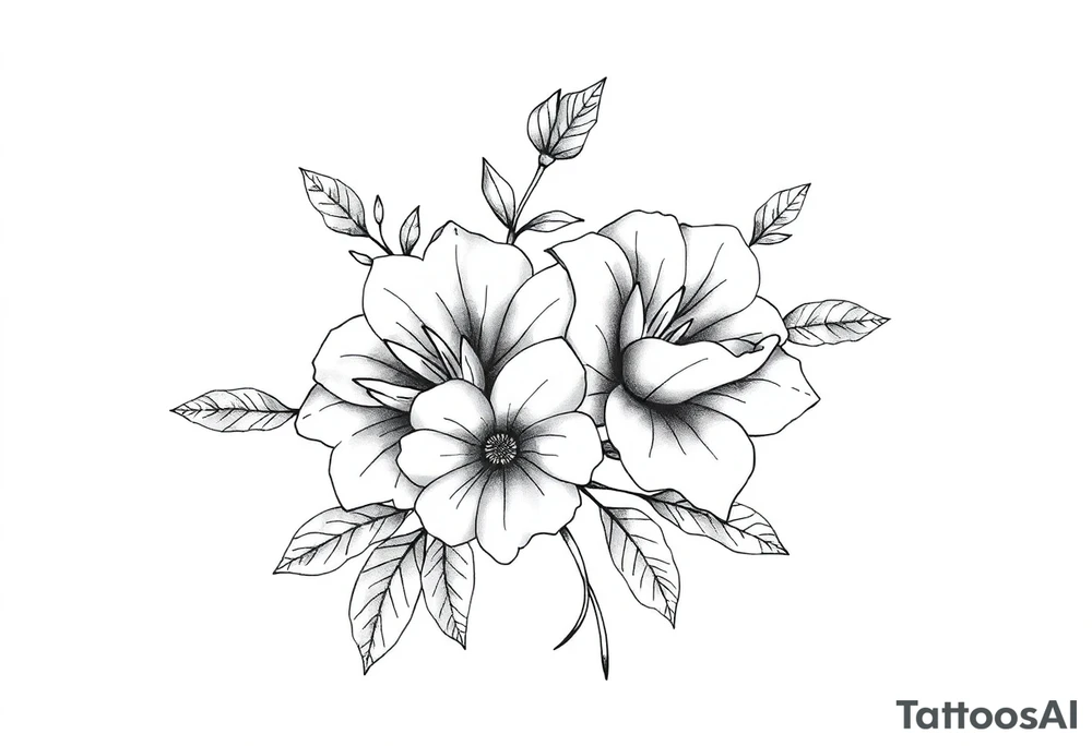 December and August birth flowers on skin tattoo idea