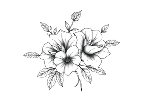December and August birth flowers on skin tattoo idea