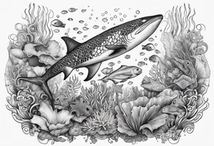 Under ocean sea life tattoo idea