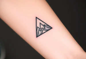 Geometric small triangle about different paths in life merge together and become stronger while being psychedelic and trippy make it fine thin lines tattoo idea