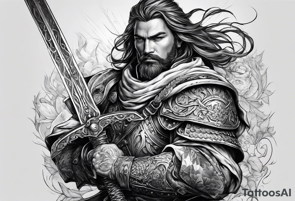 Man with a sword at the War tattoo idea