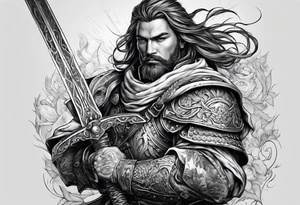 Man with a sword at the War tattoo idea