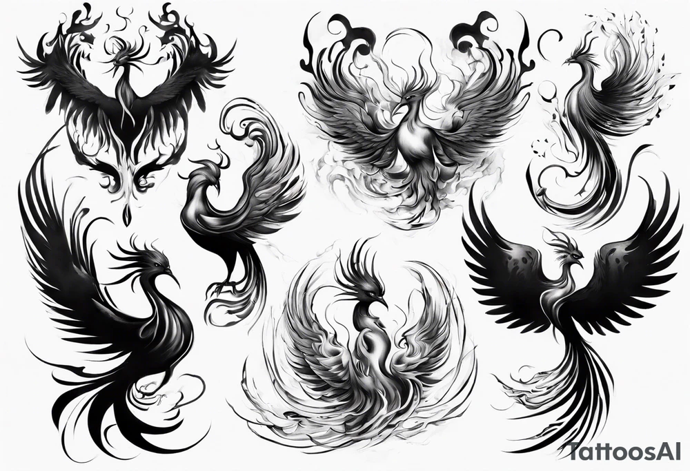 Spiritual phoenix tattoo idea
