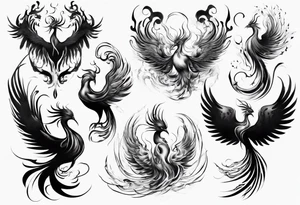 Spiritual phoenix tattoo idea