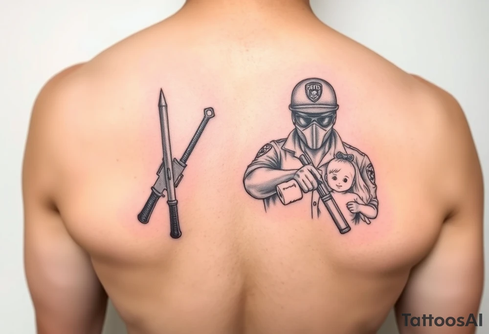Law enforcement protector of family tattoo idea