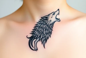 A  wolf snarling as a sheep  mystical creature tattoo idea