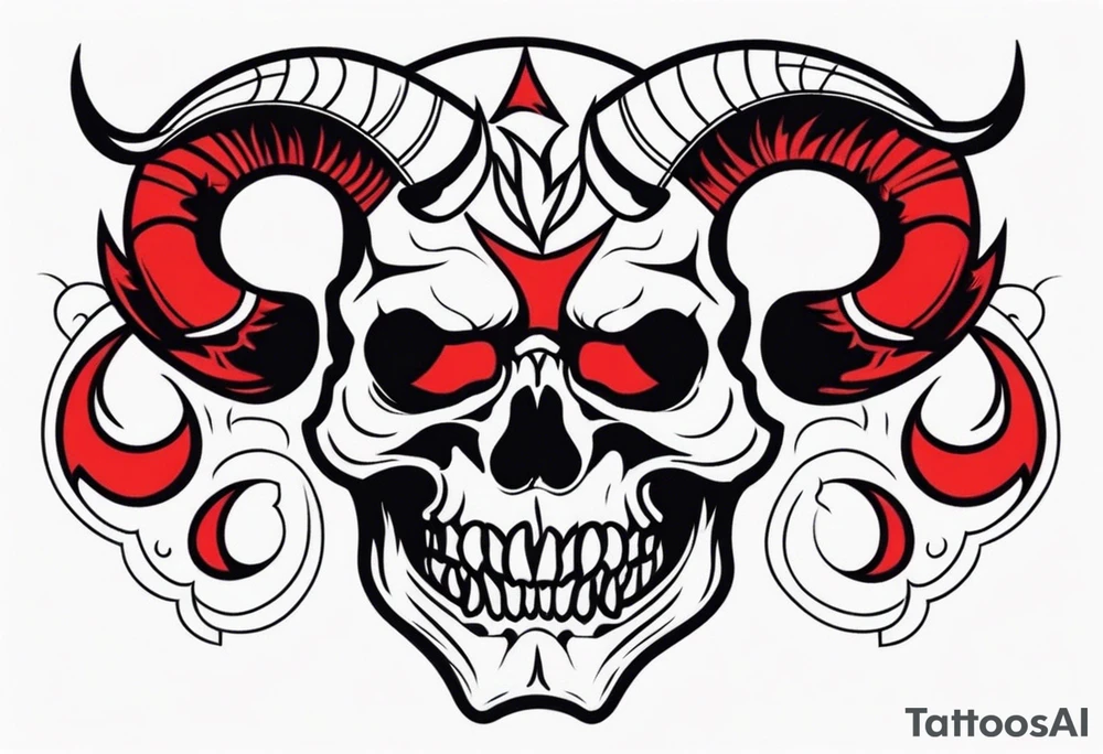 devil skull tattoo idea
