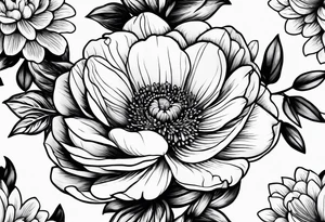 Bouquet of birth flowers february tattoo idea