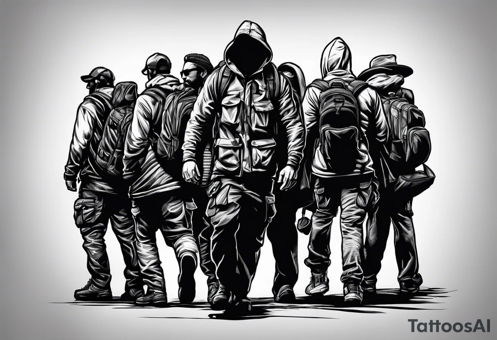 Rucking, brotherhood, shadows, fitness, GrowRuck tattoo idea