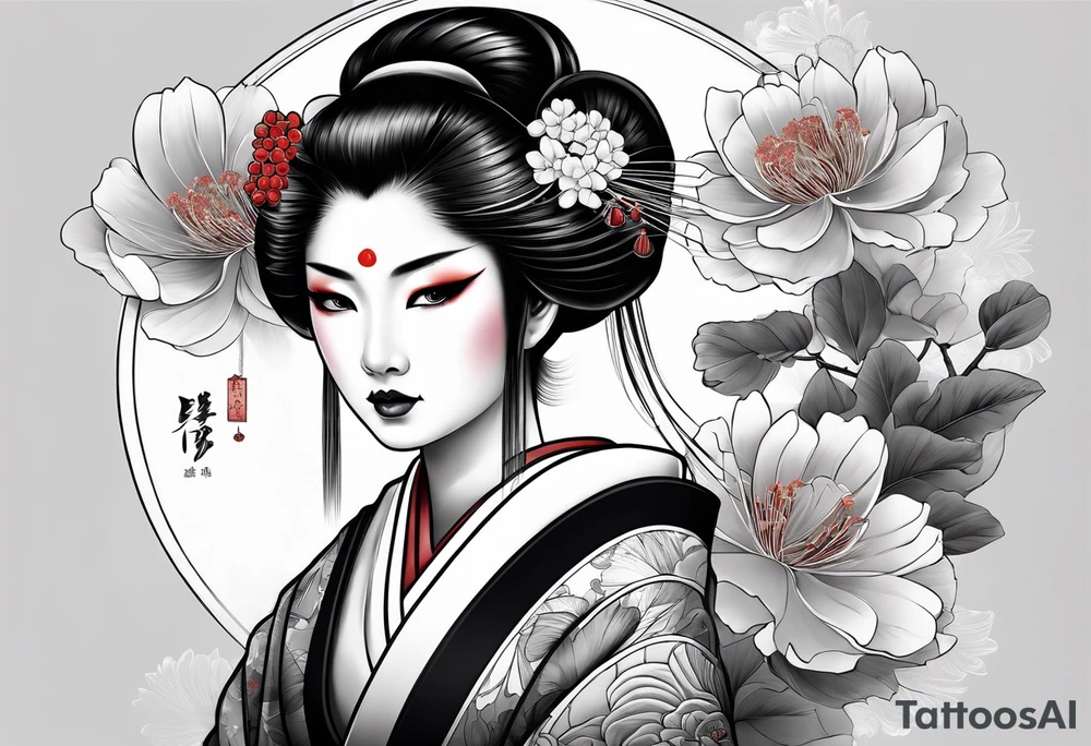 geisha girl traditional tattoo idea