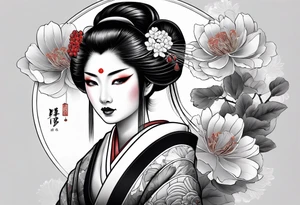 geisha girl traditional tattoo idea