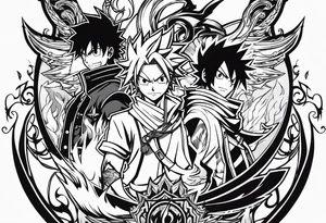 The logo itself of the anime show Fairy Tail that is essentially a fairy with a tail tattoo idea