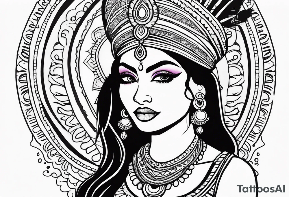 indian woman tattoo idea