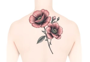 Fore arm tattoo in the neo american traditional style. I want to incorporate a few different flowers: poppy's, morning glorys, narcisus in full color tattoo idea