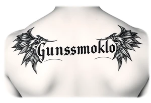tat that says gunsmokesolo tattoo idea