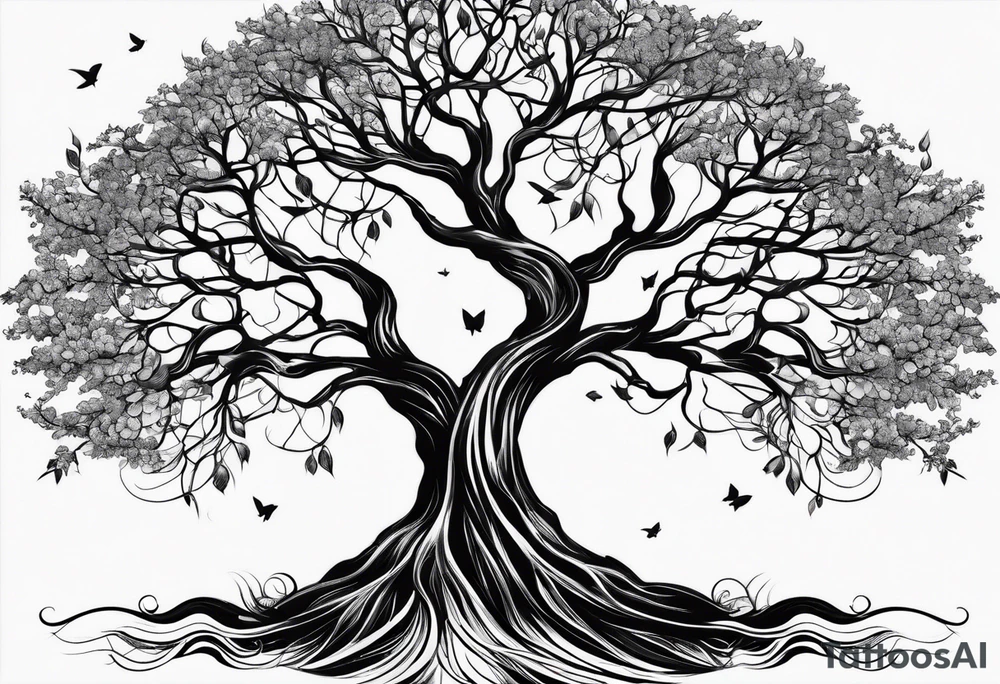 Simple tree no leaves tattoo idea