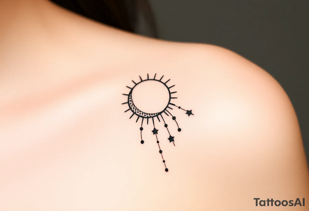 The sun the moon and the stars cascading tattoo idea