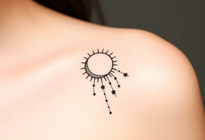 The sun the moon and the stars cascading tattoo idea