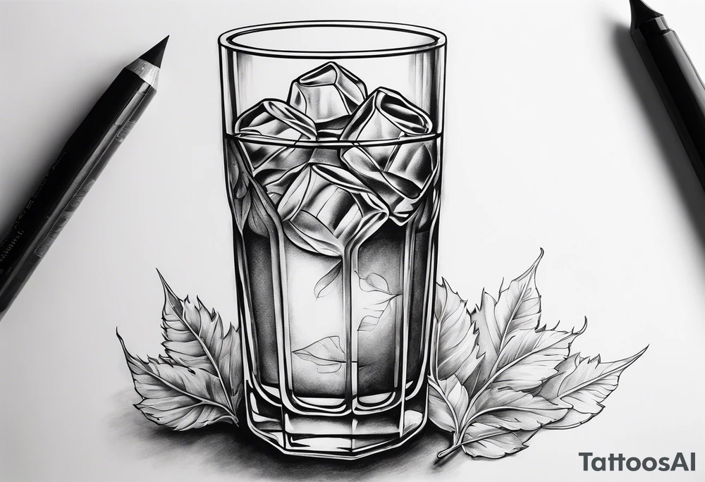 a glass and a blunt tattoo idea