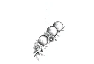 Each phase of the moon going down the spine with space in between each moon there’s vines roses and different flowers down the side of each moon going down the spine 
The moons are diagonal tattoo idea