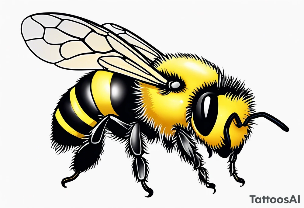Cute bumble bee tattoo idea