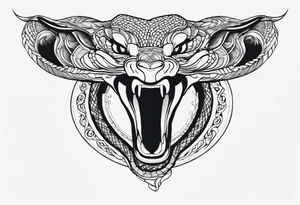 Cobra enrolada em uma lua minguante tattoo idea