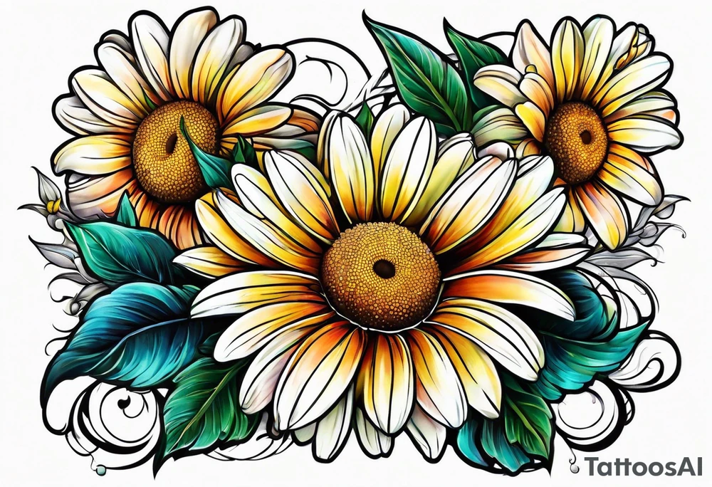 Daisy frame tattoo idea