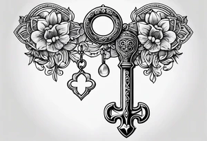 A simple, vintage key symbolizing love tattoo idea