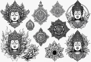 Chest and should Buddhist tattoo idea