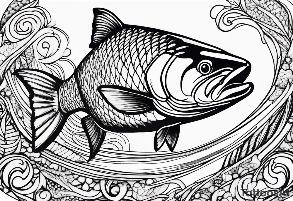 Salmon tattoo idea