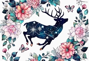 Constellation, animal snow , géométric , flower tattoo idea