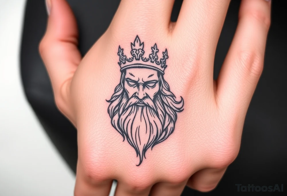 Hades Greek god with crown tattoo idea