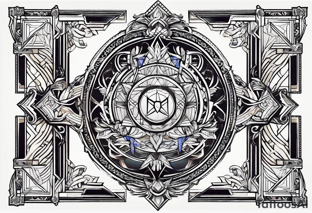 free masonry symbol , rectangle tattoo idea