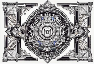 free masonry symbol , rectangle tattoo idea