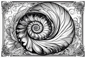 nautilus shell, self peace, number 4 tattoo idea