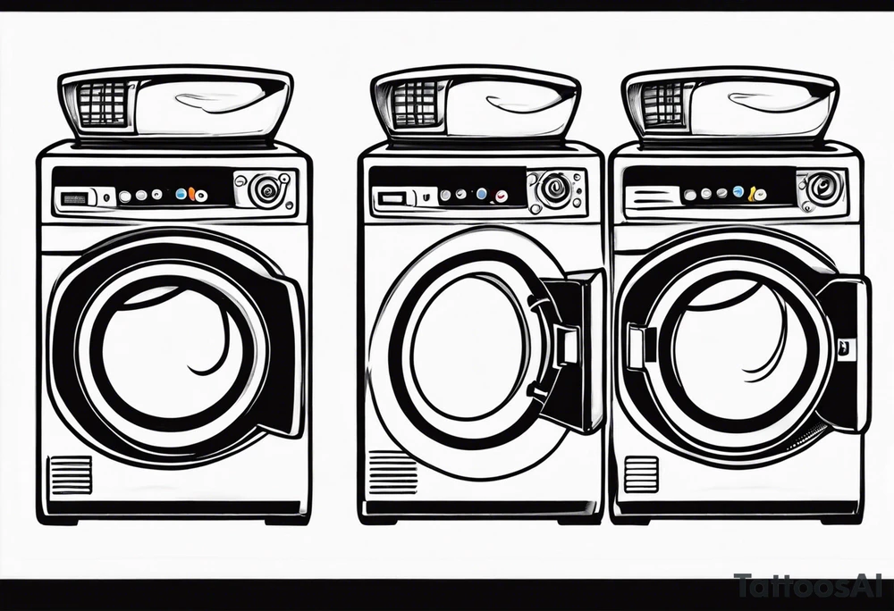 pinup laundry machine tattoo idea