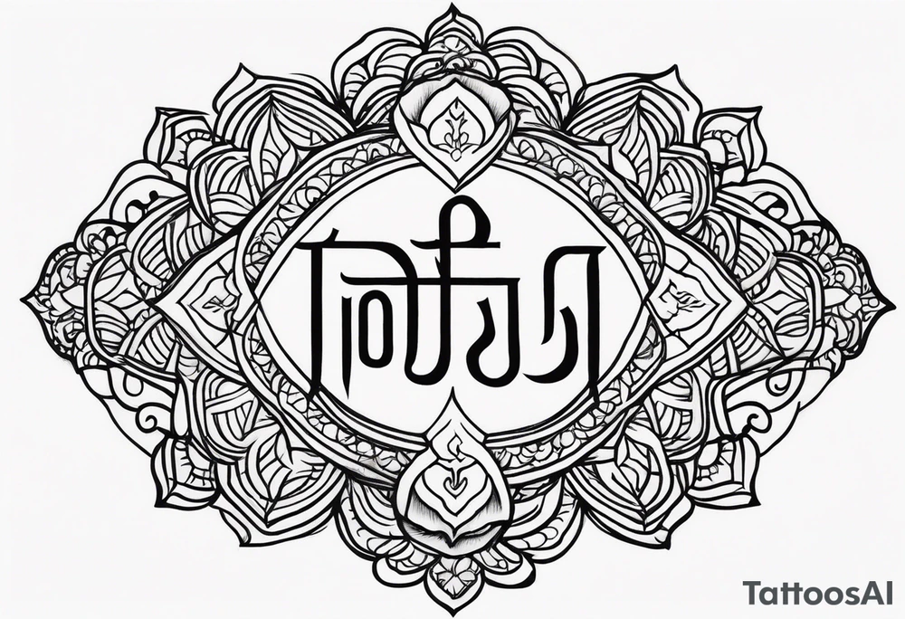 Tattoo ਨਿਰਭਉ ਨਿਰਵੈਰ written in Gurmukhi written text. tattoo idea