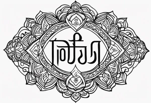 Tattoo ਨਿਰਭਉ ਨਿਰਵੈਰ written in Gurmukhi written text. tattoo idea