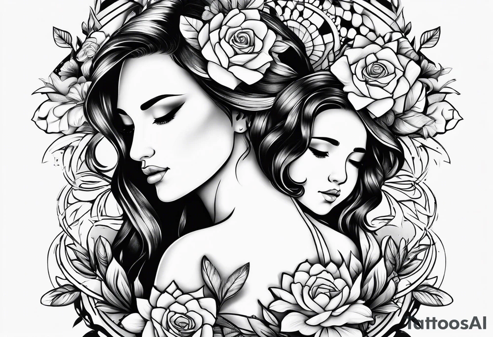 Mothers bond with three daughters tattoo idea Mothers bond with three daughters tattoo idea