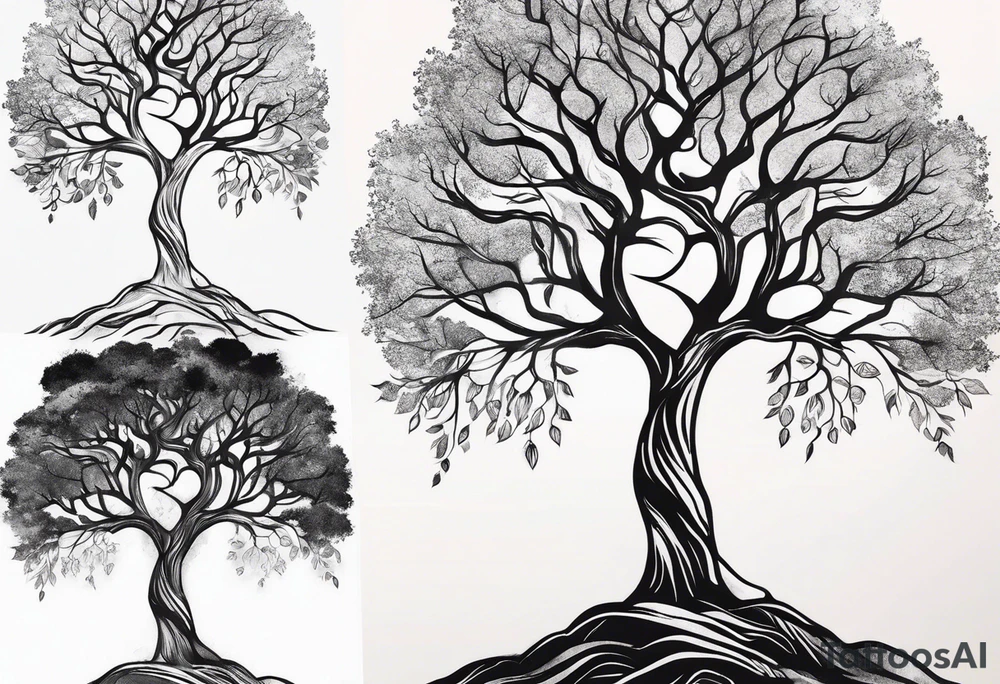 minimalistic Yggdrasil tree tattoo idea