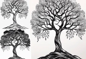minimalistic Yggdrasil tree tattoo idea