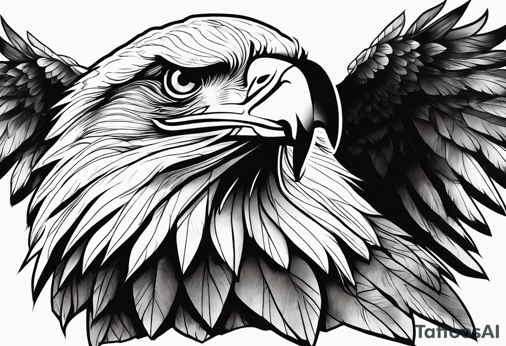 Eagle chest tattoo idea