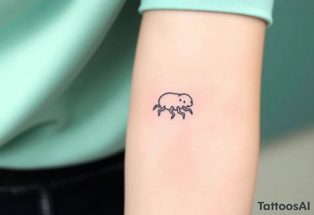 tardigrade, water bear, cute, baby, endurance, resilience, simple, 8 legs tattoo idea