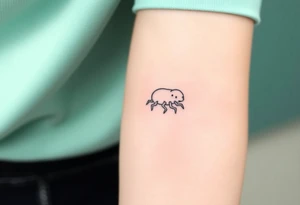 tardigrade, water bear, cute, baby, endurance, resilience, simple, 8 legs tattoo idea