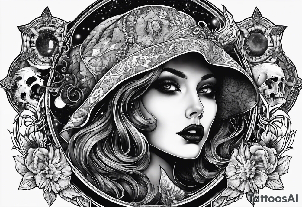 death and beauty, Eldridge horror, astrology scene tattoo idea